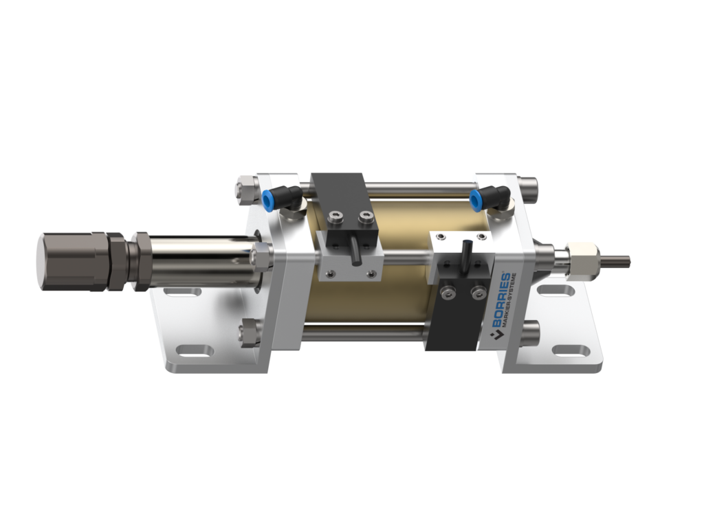 BM 12 PN mit Zapfenstempel mit Endlagen-Sensoren Hub